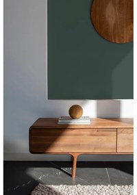 Кафява маса за телевизор от масивен орех 220x45x45 cm Fawn – Gazzda