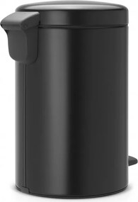 Кош за боклук с педал Brabantia NewIcon 649029, 12 л, Плавно затваряне, Противоплъзгаща основа, Черен