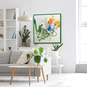 Картина с ръчно изрисувани елементи 102x102 cm Confidential Green – Malerifabrikken