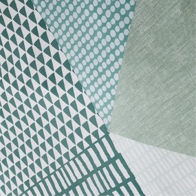Зелено двойно удължено спално бельо 230x220 cm Larsson Geo – Catherine Lansfield