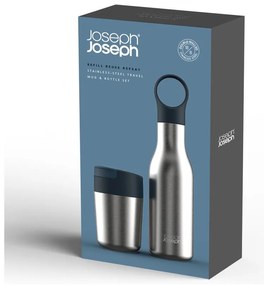 Комплект бутилка и чаша за пътуване от неръждаема стомана Loop&amp;Sipp - Joseph Joseph