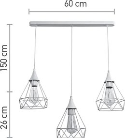 Светлина за окачване InLight 4024-3 RAIL-Leuko