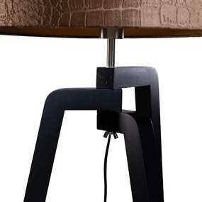 Подова лампа черна с кадифена абажура крокодил 50см - Puros