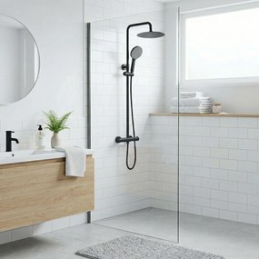 Душ комплект без чучур с термостат Rea Lungo Black