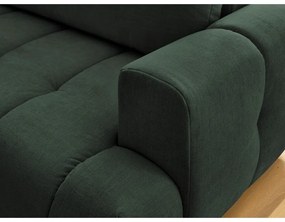 Зелен сгъваем/с място за съхранение ъглов диван (ляв ъгъл/L форма) Fuji – Bobochic Paris