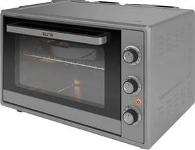 Втора ръка: Малка готварска печка Elite EMO-FL 65 2591, 2000W, 65 литра, 3 режима, Двойно стъкло, Термостат, Таймер, Турбо вентилатор, Сив