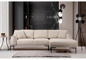 Светлобежов ъглов диван , десен ъгъл Leo - Artie
