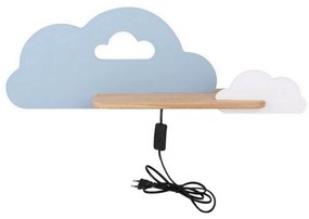 LED Детски аплик с рафт CLOUD LED/5W/230V син/бял