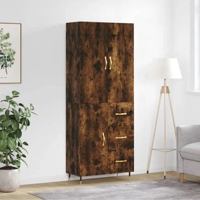 3195888 vidaXL Висок шкаф, опушен дъб, 69,5x34x180 см, инженерно дърво