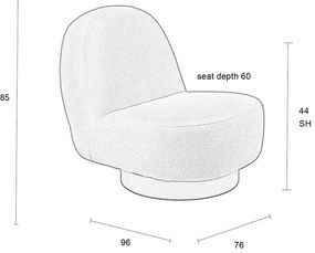 Кремаво кадифено кресло Eden - Zuiver