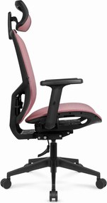 Ергономичен офис стол HC-1045 с мрежеста облегалка - розов