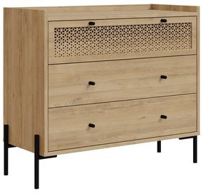 Нисък скрин от декор от дъб в естествен цвят 90x80 cm Mayra – Marckeric