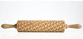 Дървен релефен валяк за тесто с френски булдог French Buldog - Valek