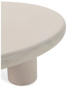 Кремава кръгла масичка за кафе от декор от камък ø 80 cm Iriel – MOME