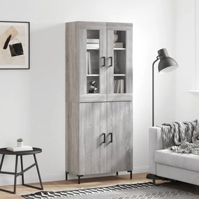 Sonata H Висок шкаф, сив сонома, 69,5x34x180 см, инженерно дърво