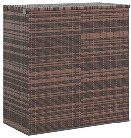 317224 vidaXL Кутия за градински възглавници PE ратан 100x49x103,5 см кафява