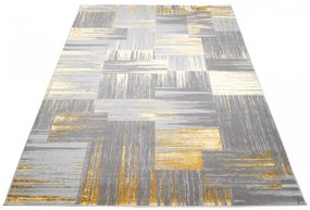 Модерен сив килим за дневна със златен мотив Ширина: 80 см | Дължина: 150 см
