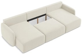 Кремав разтегателен ъглов диван с място за съхранение Kalena – Makamii