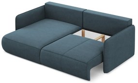 Син разтегателен ъглов диван с място за съхранение (ляв ъгъл) Nanea – Makamii