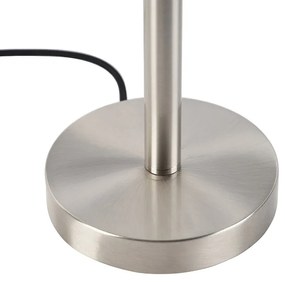 Класическа настолна лампа стомана с плътно абажур бяла 35 см - Simplo