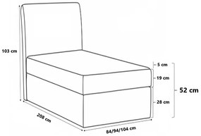 Тапицирано легло Mini 2-Leuko-90 x 200-Aristera