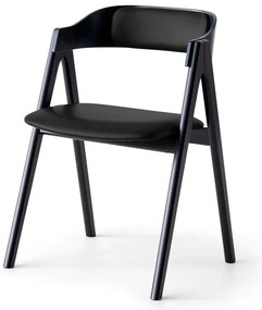 Трапезен стол от черен дъб с кожена седалка Findahl от Hammel Mette - Hammel Furniture