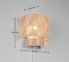 Стенна лампа с USB в естествен цвят Satna – Reality