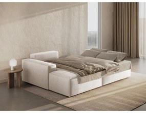 Бял разтегателен ъглов диван от букле (ляв ъгъл) Jodie – Micadoni Home