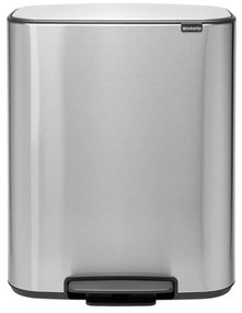 Кош за боклук Brabantia Bo Pedal 1003192, 2x30 л, Плавно затваряне, Противоплъзгаща основа, Устойчив на пръстови отпечатъци, Инокс/мат