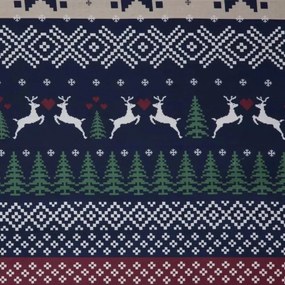 Коледен памучен комплект чаршафи с норвежки елен и дърво Ширина: 140 см | Дължина: 200 см