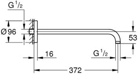 Душ рамо Grohe-Дължина 28.6 см.