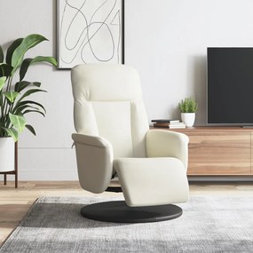 356688 vidaXL Реклайнер стол с поставка за крака, кремав, кадифе