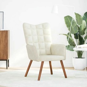 4016819 vidaXL Релакс стол, кремав, кадифе