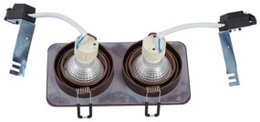 Комплект от 6 заоблени вградени спота тъмен бронз GU10 50mm въртящи се и накланящи се IP44 2-светлини - Alberto