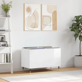 Sonata H Шкаф за винилови плочи бял гланц 74,5x38x48 см инженерно дърво