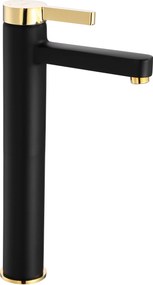 Смесител за мивка  REA Polo Black Gold High