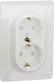 SE Контакт шуко двоен моноблок цвят Бял Unica  - NU206718