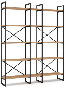 Рафт от черен/естествен дъб 144x175 cm Dusan - Marckeric