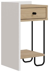 Нощно шкафче с рафтове от бял/естествен дъб Mercure - Marckeric