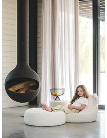 Кремав детски пуф от букле Round – Wigiwama