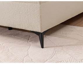 Бежово боксспринг легло 200x200 cm с място за съхранение Ornes – Ropez