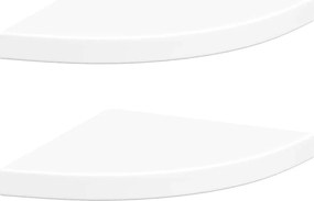 323917 vidaXL Плаващи ъглови рафтове, 2 бр., бели, 35x35x3,8 см, MDF