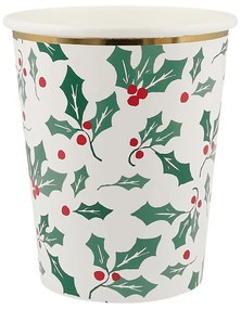 Хартиени чаши за еднократна употреба в комплект от 8 бр. Holly Pattern – Meri Meri