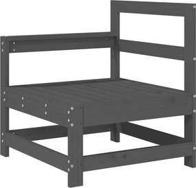 825501 vidaXL Градински ъглов диван, сив, бор масив