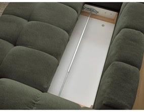 Зелен шенилов сгъваем/с място за съхранение ъглов диван (ляв ъгъл/L форма) Everest – Bobochic Paris