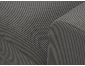 Тъмносив разтегателен ъглов диван с място за съхранение от рипсено кадифе (ляв ъгъл) Kyoto – Cosmopolitan Design