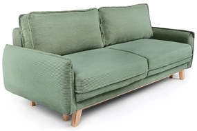 Светлозелен разтегателен диван от рипсено кадифе 218 cm Tori – Bonami Selection