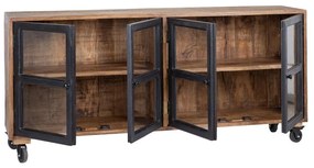 Витрина от масивно манго в естествен цвят 160x71 cm – Ixia