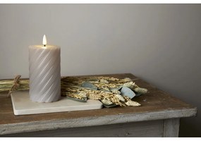 LED свещ от сив восък , височина 15 см Flamme Swirl - Star Trading