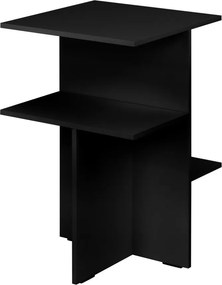 Черно нощно шкафче с рафтове Atik – noo.ma